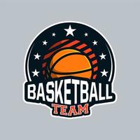 badge or emblem basketball in modern professional style for your logo team vector