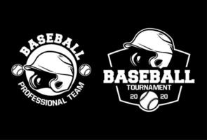 baseball professional team badge logo emblem template collection black and white vector