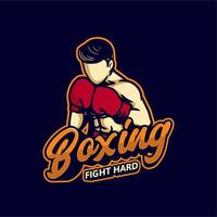 boxing fight hard design t shirt poster retro illustration vintage vector