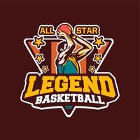 Rey del baloncesto insignia de logotipo profesional moderno o identidad de signo vector