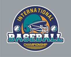 insignia de béisbol logo emblema campeonato internacional vector
