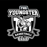 the youngster basketball club in professional modern design of emblem or badge suitable for your team logos vector