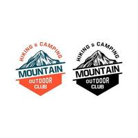 hiking and climbing mountain outdoor club. badge logo sign emblem for your club hiking. also suitable for t shirt design and poster vector