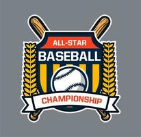 Baseball badge logo emblem template all star championship vector