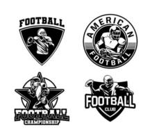 colección de logotipos de insignias de fútbol americano vector