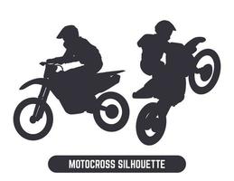 elemento gráfico de ilustración de silueta de salto de motocross vector