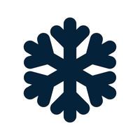 silueta de copo de nieve. Símbolo tradicional de Navidad e invierno para diseño y decoración de logotipos, web, impresiones, adhesivos, emblemas, tarjetas de felicitación e invitaciones. vector