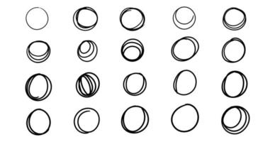 Set of 20 pieces different circles - Vector illustration