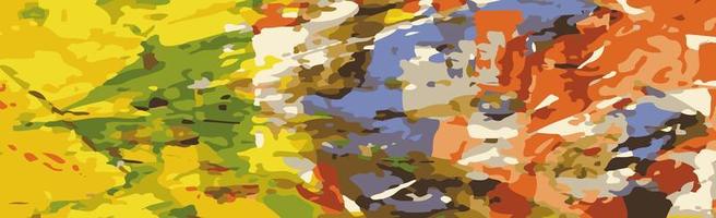 Abstract panoramic background with watercolor stains of tone multicolored brush strokes - Vector