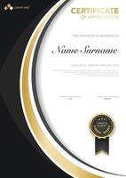 diploma certificate template red and gold color with luxury and modern style vector image, suitable for appreciation.  Vector illustration