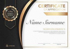 Certificate template black and gold luxury style image. Diploma of geometric modern design. eps10 vector. vector