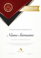 diploma certificate template red and gold color with luxury and modern style vector image, suitable for appreciation.  Vector illustration.