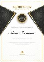 diploma certificate template black and gold color with luxury and modern style vector image.