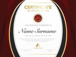 diploma certificate template red and gold color with luxury and modern style vector image.