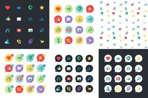 Web Virtual Socail Network Icons vector