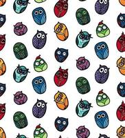 Owls hand drawn seamless pattern vector