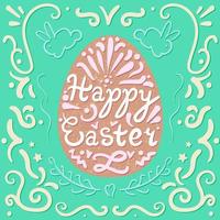 letras de feliz pascua vintage vector