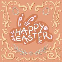 letras de feliz pascua vintage vector