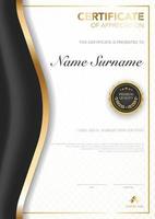 diploma certificate template black and gold color with luxury and modern style vector image.