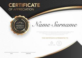 Certificate template black and gold luxury style image. Diploma of geometric modern design. eps10 vector. vector