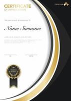 diploma certificate template red and gold color with luxury and modern style vector image, suitable for appreciation.  Vector illustration