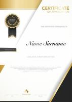 diploma certificate template red and gold color with luxury and modern style vector image, suitable for appreciation.  Vector illustration