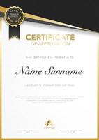 diploma certificate template red and gold color with luxury and modern style vector image, suitable for appreciation.  Vector illustration