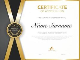 diploma certificate template black and gold color with luxury and modern style vector image.