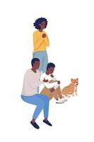 Scared family members semi flat color vector characters. Posing figures. Full body people on white. Nervous anticipation isolated modern cartoon style illustration for graphic design and animation