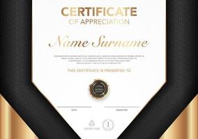 Certificate template black and gold luxury style image. Diploma of geometric modern design. eps10 vector. vector