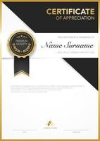 diploma certificate template red and gold color with luxury and modern style vector image, suitable for appreciation.  Vector illustration