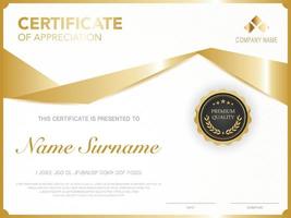 diploma certificate template black and gold color with luxury and modern style vector image.