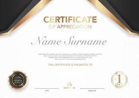 Certificate template black and gold luxury style image. Diploma of geometric modern design. eps10 vector. vector