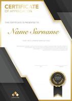 diploma certificate template red and gold color with luxury and modern style vector image, suitable for appreciation.  Vector illustration