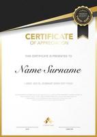 diploma certificate template red and gold color with luxury and modern style vector image, suitable for appreciation.  Vector illustration