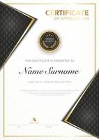 diploma certificate template black and gold color with luxury and modern style vector image.