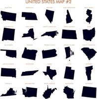 States of US Map set Vector Template Illustration Design. Vector EPS 10.