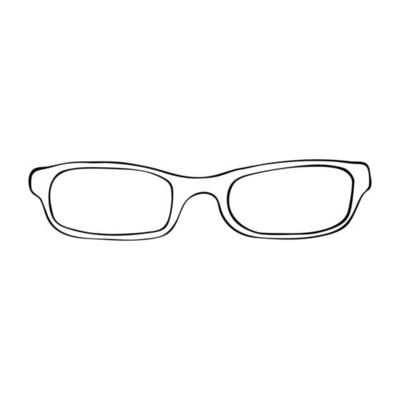 Black doodle glasses. Eyeglasses and sunglasses illustration