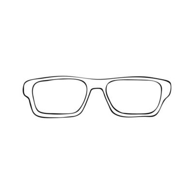 Black doodle glasses. Eyeglasses and sunglasses illustration