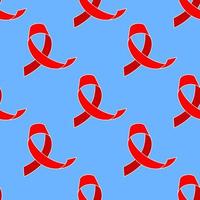 Red ribbon aids day - seamless vector background