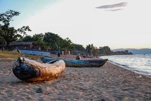 Canoes on Lake Malawi