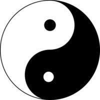 símbolo de yin y yang con color blanco y negro vector