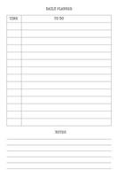 Plantilla de diario de planificador personal diario con tipo de letra escrita. calendario mensual horario individual minimalismo diseño restringido para cuaderno de negocios vector