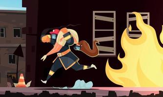 Fireman Cartoon Illustration vector