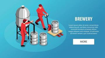 Brewery Isometric Banner vector