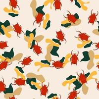 Seamless pattern with bugs vector