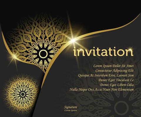 mandala background luxury invitation template