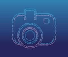 Chain strap line model camera icon, gradient background vector