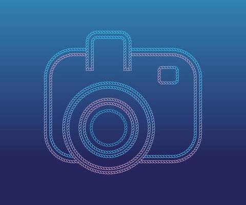 Chain strap line model camera icon, gradient background