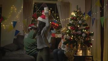 Little girl feeling excited about getting Christmas presents video